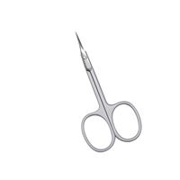 Ciseaux à cuticules et ongles de manucure en acier inoxydable de couleur personnalisée Ciseaux à ressort incurvés Outil de beauté à pointe de lame tranchante Logo personnalisé