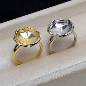 Wenchi S925 DIY Anneau Baroque Simple pour Femme, Support Vide pour Grande Perle 14-16, Modèle 16624, Accessoires de Bijoux, Anneaux de Jonction Ovales - Product Image 5