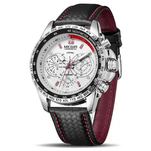 <span class=keywords><strong>Orologi</strong></span> al Quarzo <span class=keywords><strong>Sportivi</strong></span> da Uomo Megir 1010, Reloj Montres Homme, <span class=keywords><strong>Orologi</strong></span> di Lusso da Uomo con Cinturino in Pelle, Moda Business - Product Image 1