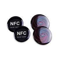 Logo personnalisé 25mm RFID étiquette époxy avec NFC 213/215/216 puce 1k Em4305 puce pour hôtel médias sociaux pour Nfc époxy autocollant étiquette