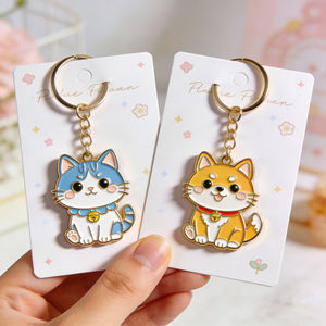 Porte-clés de voiture en métal personnalisé en usine, forme de chien, logo de marque, modèle, émail doux, alliage de zinc, porte-clés personnalisé - Product Image 1