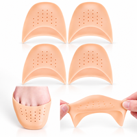 Protections d'orteils en silicone réutilisables, coussinets souples en gel pour l'avant-pied, pour danseurs, pointes et talons hauts