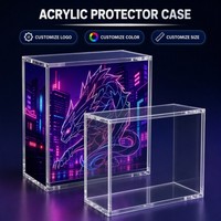 Boîtier de protection en acrylique à assemblage magnétique compatible avec motifs néon, conteneur de rangement pour ensemble d'ornements Cyberpunk