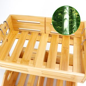 Cesta de frutas de bambú de 2 niveles, cuenco de almacenamiento de frutas y verduras, soporte de gran capacidad de almacenamiento, estante escalonado para mostrador de cocina - Product Image 3