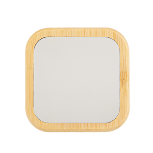 Square Wood Frame Silver Finish Desktop <b>Compact</b> <b>Mirror</b> Single Side Glass Makeup <b>Mirror</b> Customizable Logo Printing Wholesales - Product Image 2
