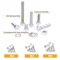 Kit Berbagai Macam Baut, Mur, dan Ring Hexagonal Pabrik 480 Pcs Kit Baut dan Mur Kepala Hexagonal Metrik