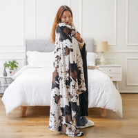 60x80 Kuh decke Mikro faser Throw Warm Cosy Fleece Animal Print Fleece Leichte Reise decke