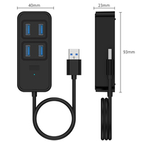 Nieuwe Adapter 5-in-1 Hub USB-C USB3.0*4 Oplaadstation DC5W Type C Hub USB3.0 Lange Kabel Power Remote USB voor Laptop