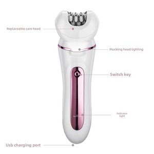 Kit de Depilación 5 en 1 para Mujer, Depiladora Eléctrica Recargable, Indolora, Resistente al Agua IPX7 - Product Image 5