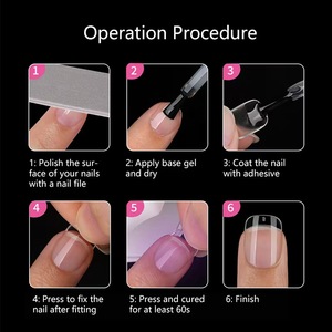 Nuevo Producto: 240 Piezas/Caja de Uñas Postizas Transparentes Francesas Semi-Mate, Cuadradas y Circulares, Puntas de Uñas Artificiales - Product Image 6