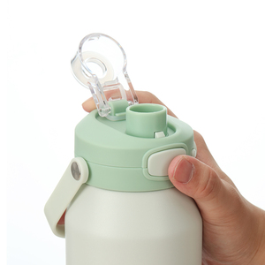 <span class=keywords><strong>Bouteille</strong></span> d'<span class=keywords><strong>eau</strong></span> isotherme en acier inoxydable de 1 litre avec poignée et couvercle verrouillable, sans BPA, anti-fuite, pour les voyages, la randonnée, la salle de sport - Product Image 3