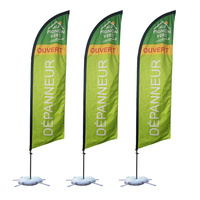 Drapeau publicitaire extérieur Lextent, impression double face, avec mât en fibre de verre à 100 %, résistant au vent, forme plume, drapeau personnalisé
