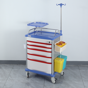 <span class=keywords><strong>Chariot</strong></span> médical <span class=keywords><strong>d</strong></span>'<span class=keywords><strong>urgence</strong></span> multifonctionnel en plastique ABS certifié CE ISO, 5 tiroirs, 750 mm - Product Image 2