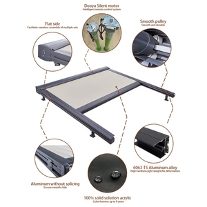 Vente directe d'usine, auvent de toit de qualité supérieure, auvent horizontal pour véranda, auvent motorisé avec moteur <span class=keywords><strong>Somfy</strong></span> Dooya - Product Image 2