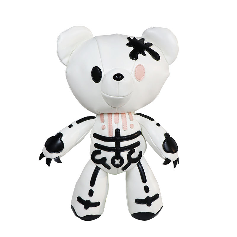 Customized Deady Bear PU Leather Backpack Goth Vegan Leather