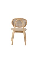 Chaise de salle à manger moderne en bois de hêtre massif, dossier en faux rotin, assise en contreplaqué pour café, bistrot, restaurant nordique