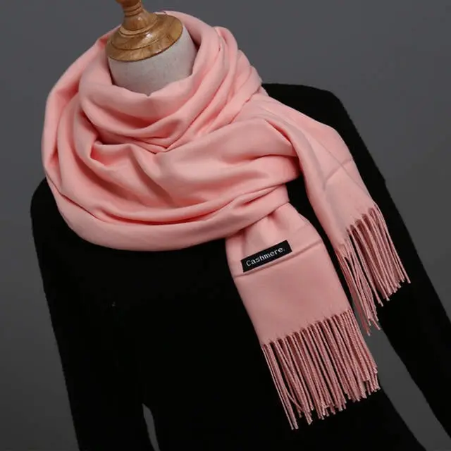 Oversized Plain Color Cashmere Scarf Wrap