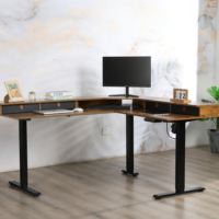Étagère de bureau électrique à 3 pieds en forme de L réglable en hauteur avec moteur unique