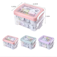 Kit de couture portable mini en gros, étui transparent en plastique pour hôtel et maison, cadeau idéal pour adultes, broderie DIY