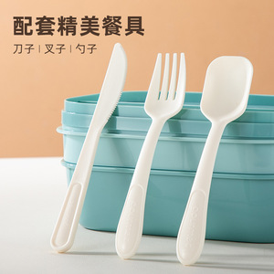 Bento <b>Box</b> Lunch <b>Container</b> 3 Tier Stackable With Lid For Kids Adults Office Use Microwave Safe Rectangle Solid Color - Product Image 3