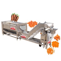 Commerciële Wortel Wassen Peeling Snijmachine Voor Groente-en Verwerking Lijn