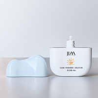 Flacons applicateurs de crème blanche de luxe plat personnalisé de 50ml pour crème pour le visage crème solaire-bouchon à vis