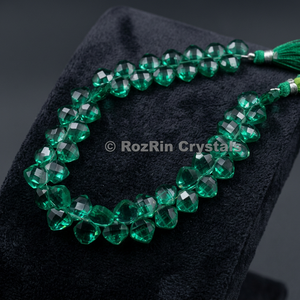 Collar RozRin con Cristales Esmeralda Verdes Facetados, Hecho a Mano, Tallado, Pulido, con Patrón Geométrico, para Feng Shui y Decoración del Hogar - Product Image 2
