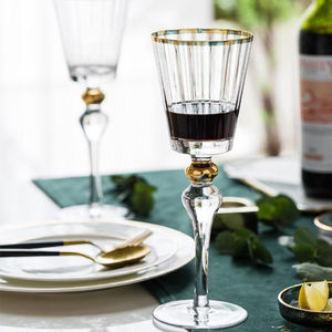 Хрустальное Вино Ручной Работы, бокалы для шампанского с узором, с золотым ободом, стебель для ежедневного производства, высококачественный конечный продукт - Product Image 3