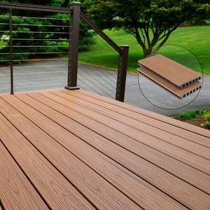 Cubierta de Wpc compuesta de plástico y madera en relieve profundo, cubierta de Wpc gris claro, cubierta compuesta impermeable y hermética para exteriores - Product Image 6