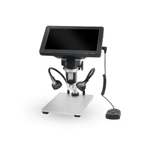 7 inch HD LCD screen Digital Microscope with External LED Light Source 1200X video screen microscope