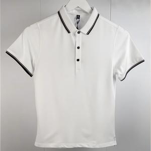 Chemise décontractée pour homme à col, manches courtes, légère, respirante, en coton, couleur unie, ODM, avec logo personnalisé - Product Image 1