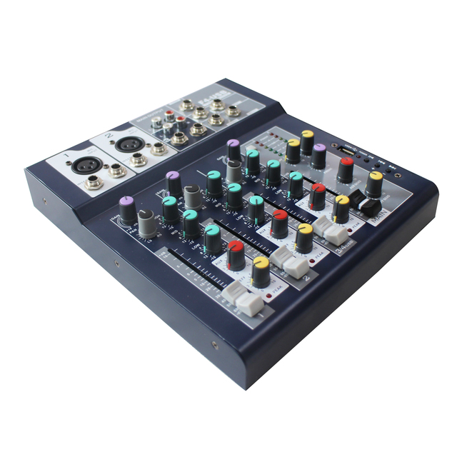 Hot Sell 4-channel Mini Audio Mixer Analog PA DJ Professional Sound Audio Mixer With USB Interface for Studio/Broadcast/Bar Etc
