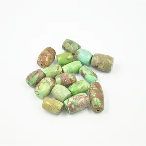 Miss Stone Wholesale Gemstone 15-30mm verde turchese a forma di botte perline sciolte per la creazione di gioielli fai da te
