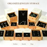 Boîte à bijoux en velours avec logo personnalisé pour bagues, boucles d'oreilles, colliers, présentoir de magasin, vente en gros