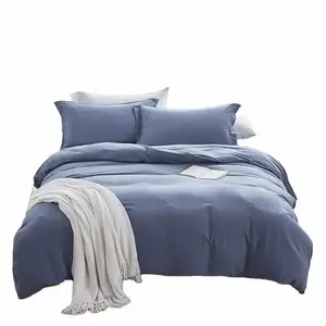 Haute qualité couleur personnalisée luxe chaud maison hôtel literie hiver moelleux plaine housse de couette ensemble taies d'oreiller ensemble de draps