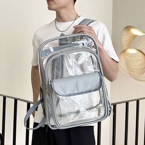 New Arrival Transparent PVC <b>Backpacks</b> Unisex Large Capacity PVC <b>Students</b> Bag for Teenagers - Product Image 5