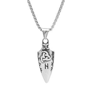 Collar con colgante de lanza vikinga de acero inoxidable yunnique, joyería de regalo para hombre, cadena de color acero - Product Image 5