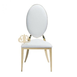 Nhà Máy Bán buôn vàng thép không gỉ khách sạn tiệc với trắng PU da ghế đám cưới - Product Image 2