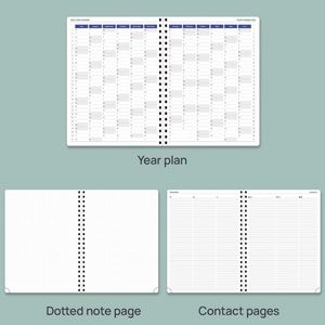 2024 2025 Agenda Custom A5 Hardcover Leather Thread Sewing Weekly Planner Gift - Product Image 4