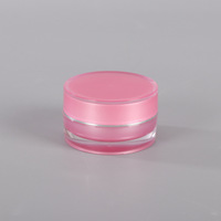 Pot à crème vide en acrylique à double paroi 5g 15g 30g 50g avec couvercle à vis transparent et anneau argenté pour échantillon de crème contour des yeux, cosmétique de voyage, vente en gros