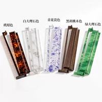 Ensemble 2-en-1 de support et pousseur de Mahjong américain en acrylique transparent avec règle magnétique résistante à l'eau, motif tortue pour 4 joueurs