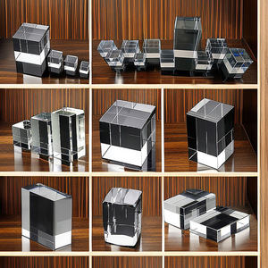 Cubo De Cristal Branco Bloco De Vidro Quadrado com Inner Carving Elegante Base De Vidro De Cristal para Carros-Outro Artesanato De Cristal - Product Image 2