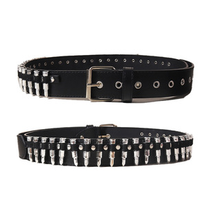 Wholesale Black Studded <strong>Belts</strong> Spicy Girl Punk Unisex Male Female Five-pointed Bullet Studded Buckle Jeans <strong>Belt</strong> - Product Image 4