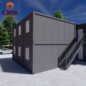 Casa Contenedor Desmontable de Lujo Cbox, Negra, de 2 Pisos, Unidad Móvil Pequeña, Dormitorio, Apartamento, Oficina Prefabricada Portátil, Casa Modular - Product Image 1