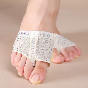FT00001B Chaussures de danse du ventre en chair diamantée Ballet Foot Thong Protector Toe Pad Practice Foot Thong avec strass - Product Image 1