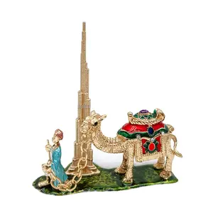 Дубайский сувенир, бизнесмены, верблюд, Бурдж, Халифа, башня, модель, металлические украшения, подарки для украшения дома