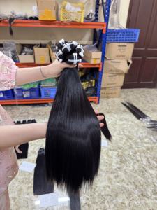 Extensions de cheveux vierges vietnamiennes en mèches, 100% cuticules alignées, pour l'exportation en gros internationale, fabrication OEM - Product Image 2
