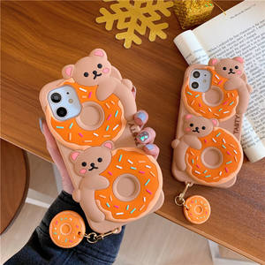 Venta caliente de lujo 3D de dibujos animados lindo Donut Bear <span class=keywords><strong>funda</strong></span> de silicona suave Fundas para <span class=keywords><strong>Apple</strong></span> para iPhone 7 8 Plus 11 Pro 12 Pro Max - Product Image 1