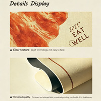 Napperon en PU rétro à motif de pain aquarelle avec texte, résistant à la chaleur et lavable, pour salle à manger, mariage, bureau, hôtel, salon de manucure