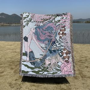 <span class=keywords><strong>Couverture</strong></span> de canapé tissée de haute qualité, nouveauté, vente en gros, <span class=keywords><strong>petite</strong></span> sirène, pour enfants et adultes - Product Image 5